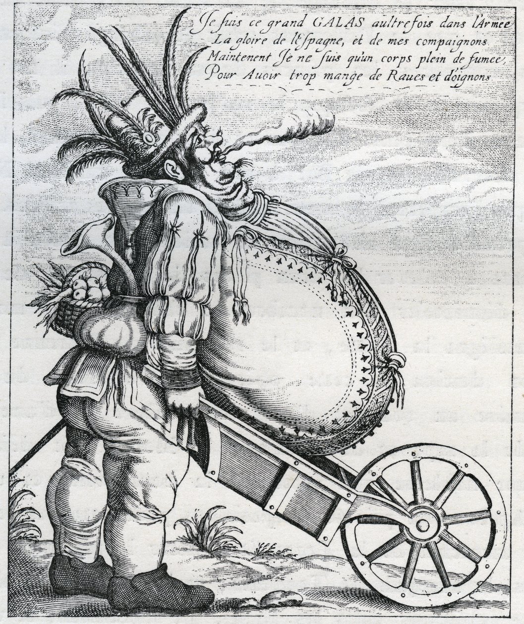 Sátira contra Matthias Gallas (1584-1647) general del Ejército Imperial durante la Guerra de los Treinta Años, tras su retiro en 1636. Grabado del siglo XVII. Colección privada de Anonymous Anonymous