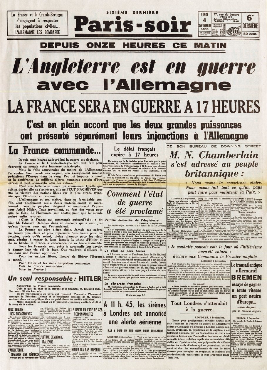 Segunda Guerra Mundial (1939-1945) - Segunda Guerra Mundial (SGM o WW2): París por la tarde del 4 de septiembre de Anonymous Anonymous