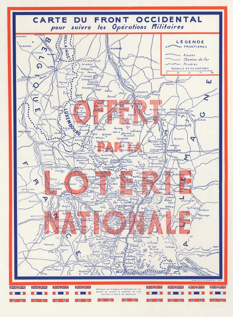 Segunda Guerra Mundial (1939-1945) - Mapa del Frente Occidental, donado por la Lotería Nacional de Anonymous Anonymous