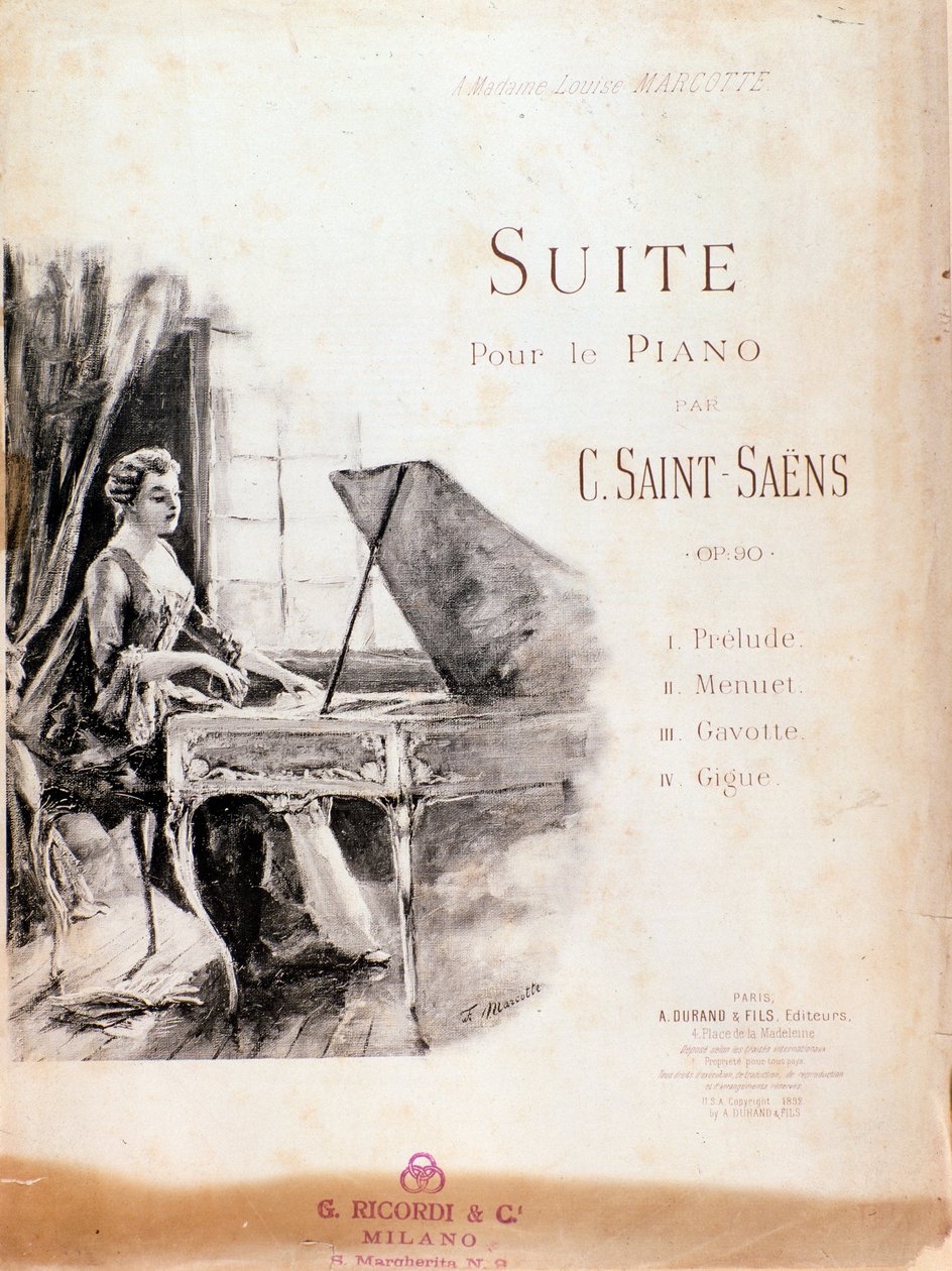 Partitura de Suite para piano (Opus 90) de Camille Saint-Saens de Anonymous Anonymous