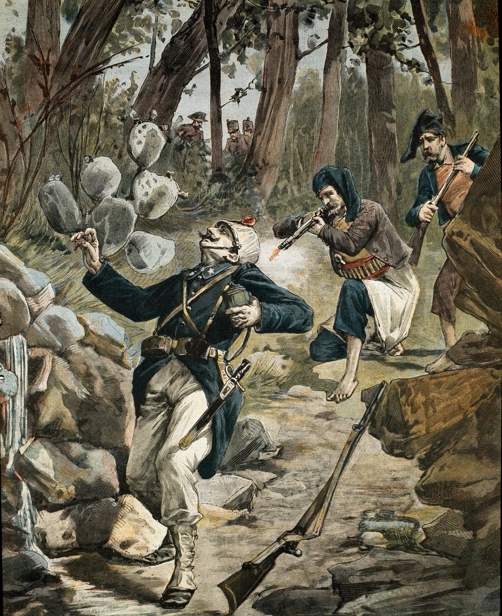 Tiroteo entre bandidos sardos y el ejército italiano en el bosque de Anonymous Anonymous