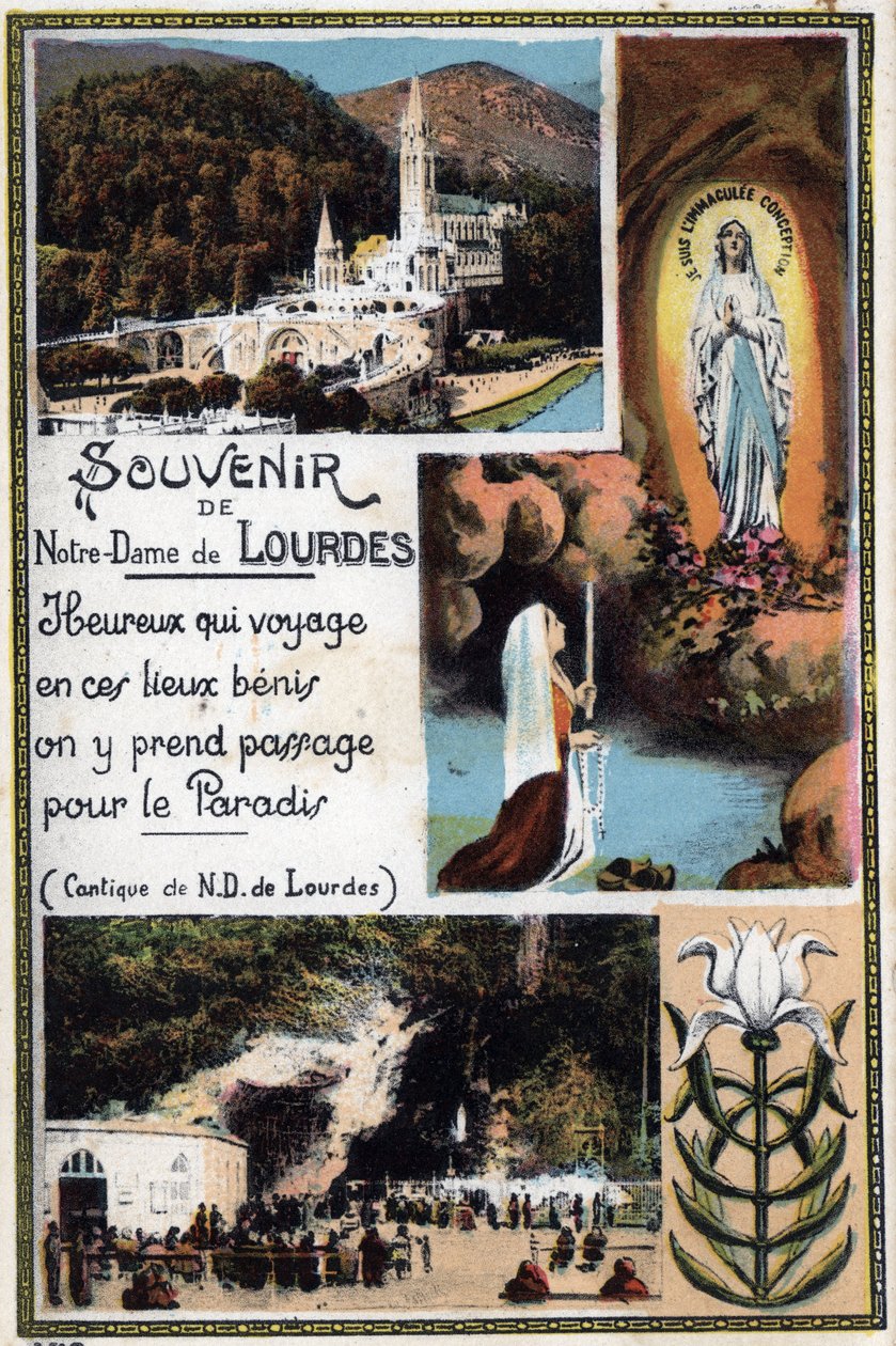 Tarjeta postal de recuerdo de Lourdes - Altos Pirineos (65) alrededor de 1900. de Anonymous Anonymous