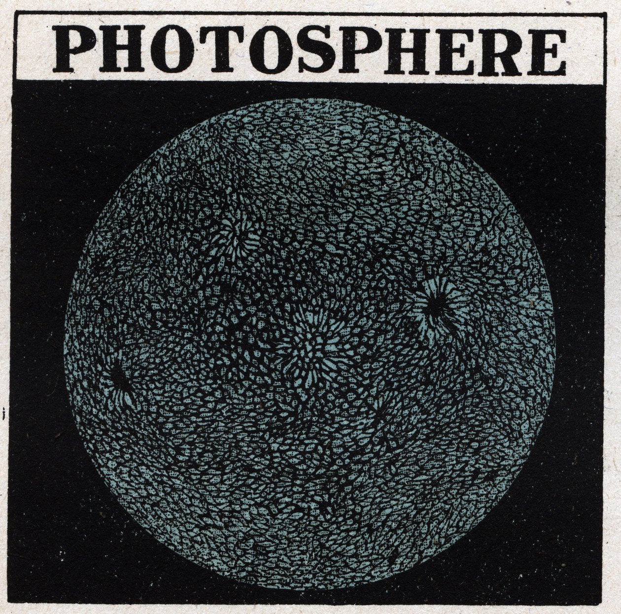 Análisis espectral: composición del sol. La superficie del sol se llama fotosfera. Ilustración anónima de 1925. Colección privada. de Anonymous Anonymous
