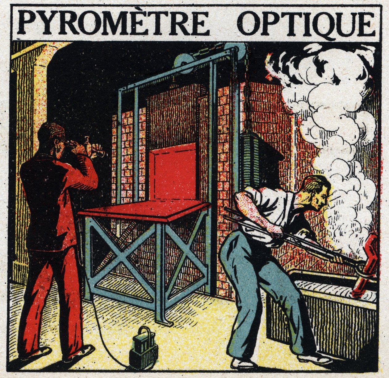 Análisis espectral: pirómetro óptico. Ilustración anónima de 1925. Colección privada. de Anonymous Anonymous