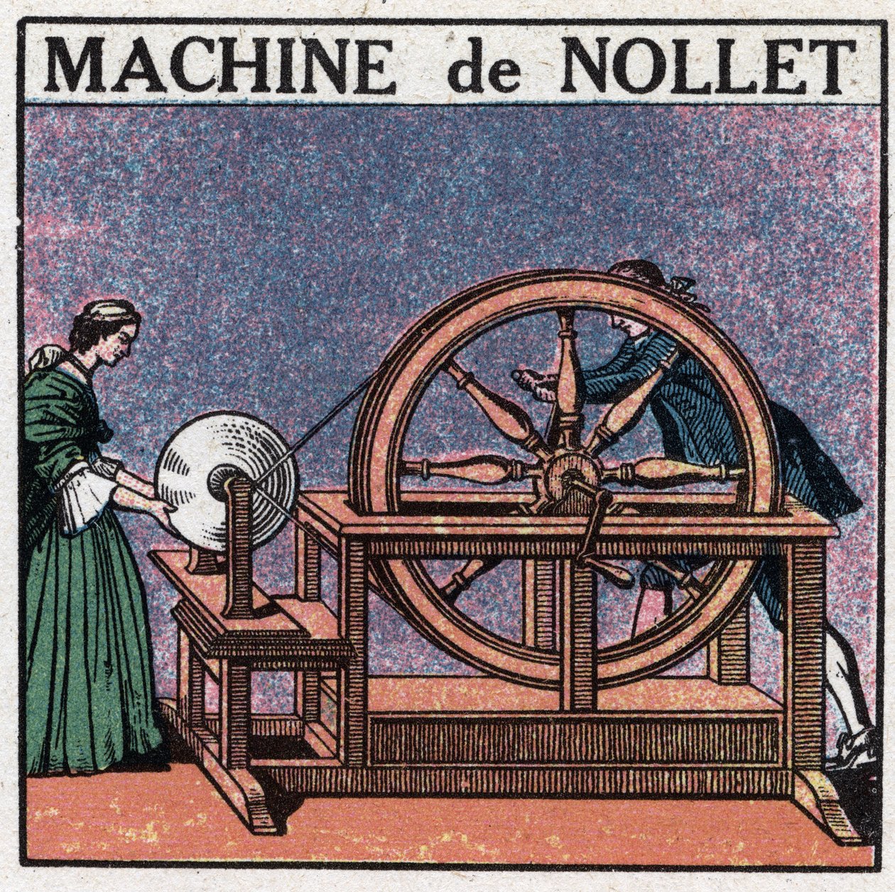 Máquinas estáticas: la máquina del abate Jean Antoine Nollet (Jean-Antoine) (1700-1770) inventada en 1740. Ilustración anónima de 1925. Colección privada. de Anonymous Anonymous