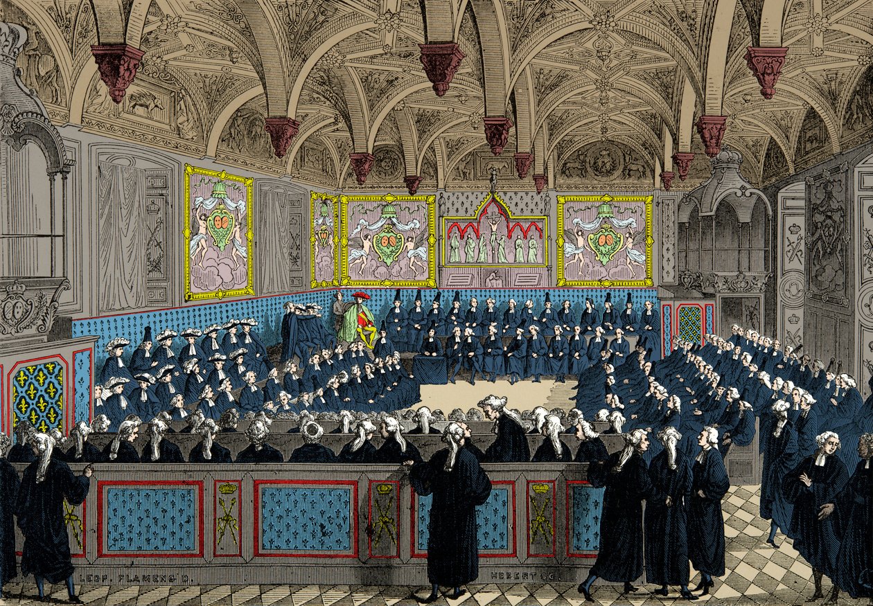 La Asamblea del Parlamento en 1787 en presencia del rey Luis XVI de Anonymous Anonymous