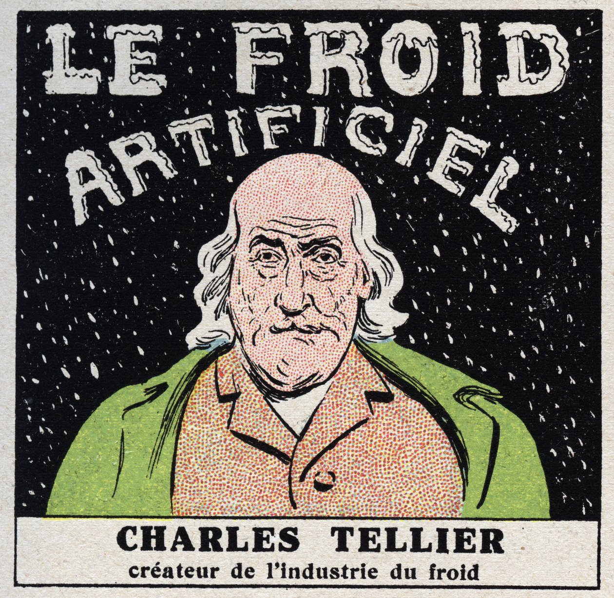 La industria del frío: frío artificial inventado por Charles Tellier (1828-1913). Ilustración anónima de 1925. Colección privada. de Anonymous Anonymous