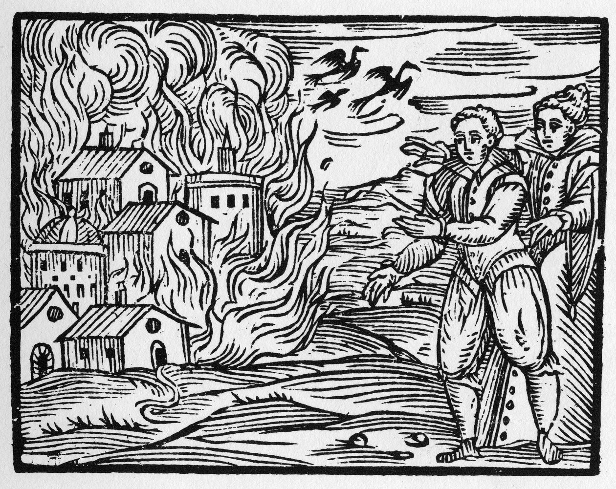 La maldición de los magos quemando la ciudad - 