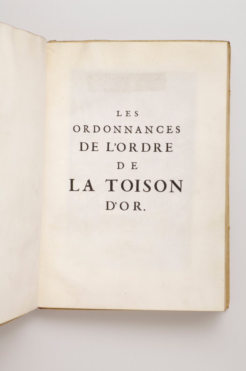 Las ordenanzas de la Orden del Toisón de Oro que pertenecieron a Philippe Sforza Visconti Doria, Marqués de Caravaggio (siglo XVII) de Anonymous Anonymous
