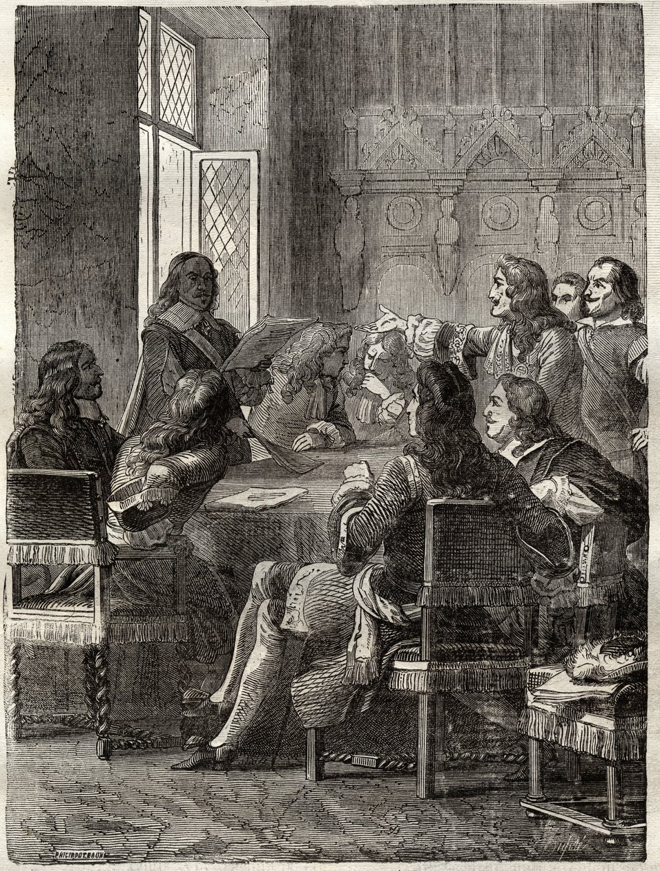 Tratado de Ryswick (El Tratado de Ryswick, 30 de octubre de 1697) (fin de la Guerra de la Liga de Augsburgo entre Luis XIV y la Gran Alianza). Grabado del siglo XIX. Colección privada. de Anonymous Anonymous