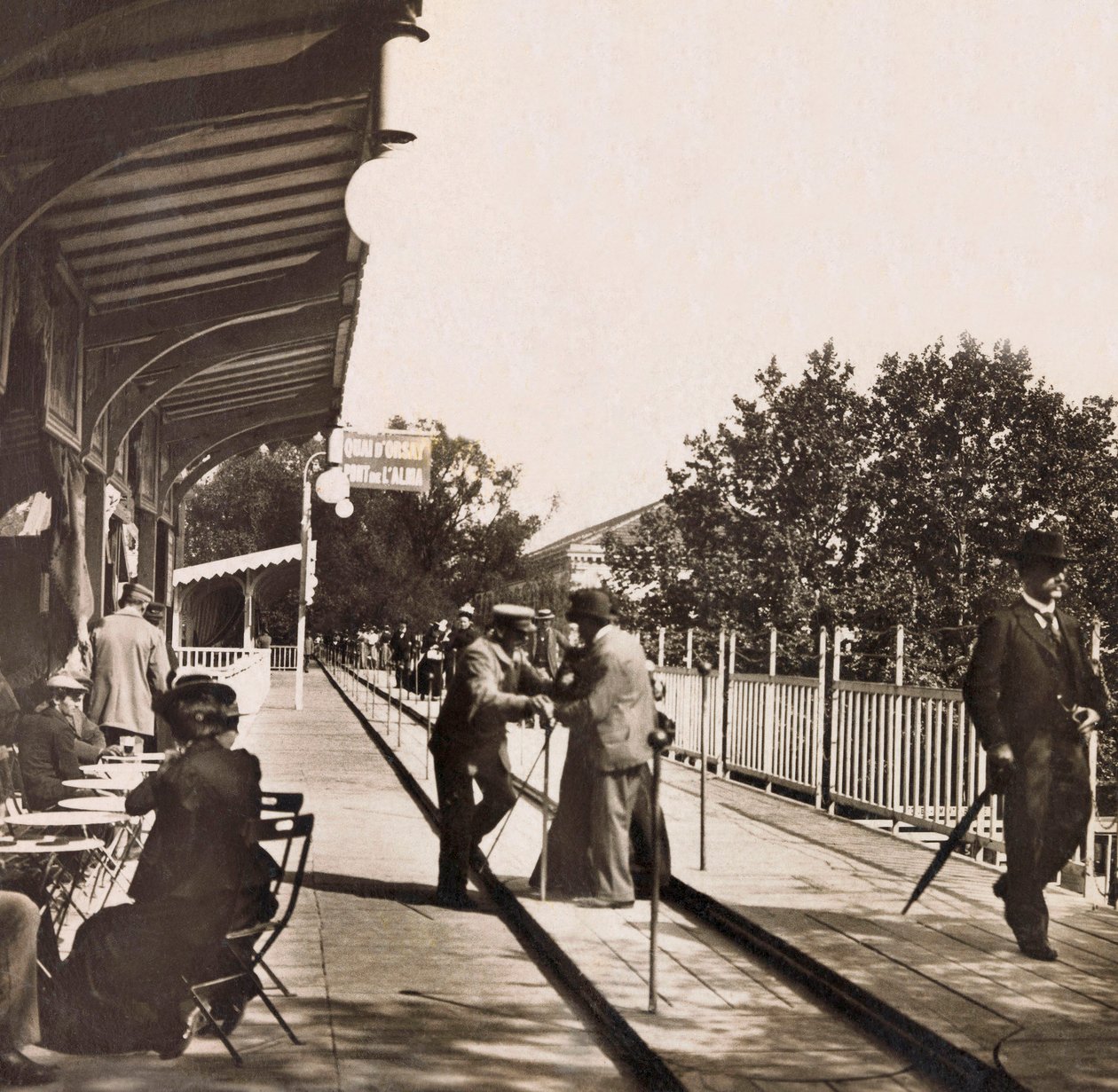 Exposición Universal de 1900 en París: La acera rodante - colección privada de Anonymous Anonymous
