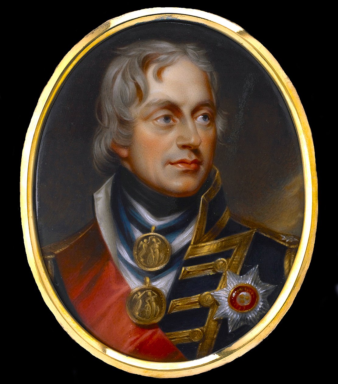 Vicealmirante Horatio Nelson (Almirante Nelson) (1758-1805) - Gouache anónimo sobre porcelana de Anonymous Anonymous