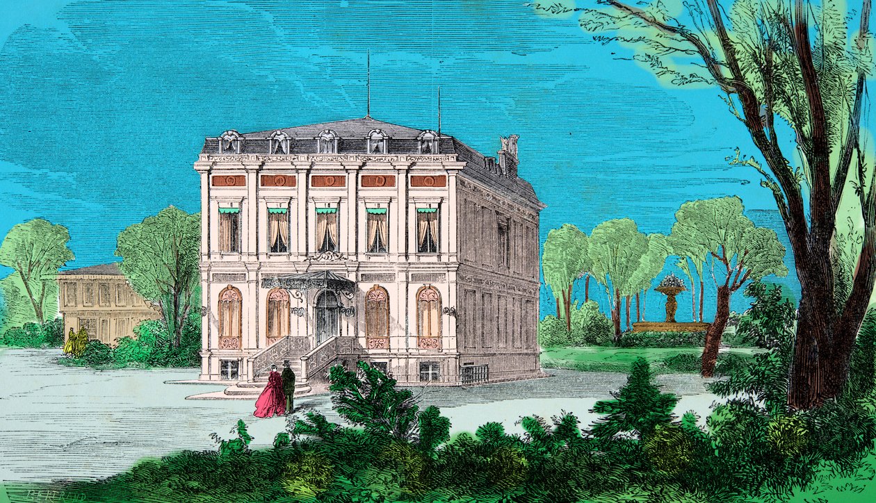 Vista de la casa de Gioachino Rossini (1792-1868) en Passy en el Bois de Boulogne de Anonymous Anonymous