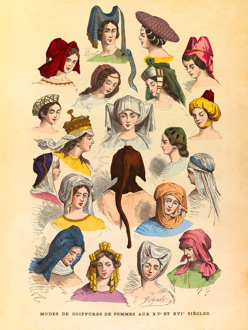 Peinados de mujeres en los siglos XV y XVI de Anonymous Anonymous