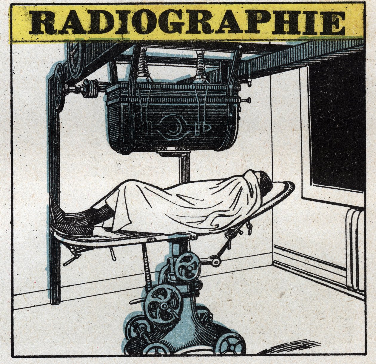 Rayos X: aparato de rayos X. Ilustración anónima de 1925. Colección privada. de Anonymous Anonymous