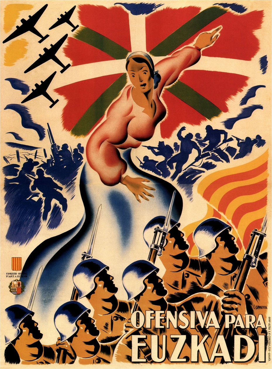 Guerra civil española - Campaña de Vizcaya (ofensiva de Vizcaya) Ofensiva para Euzkadi - Anónimo - 1937 - Colección privada de Anonymous Anonymous