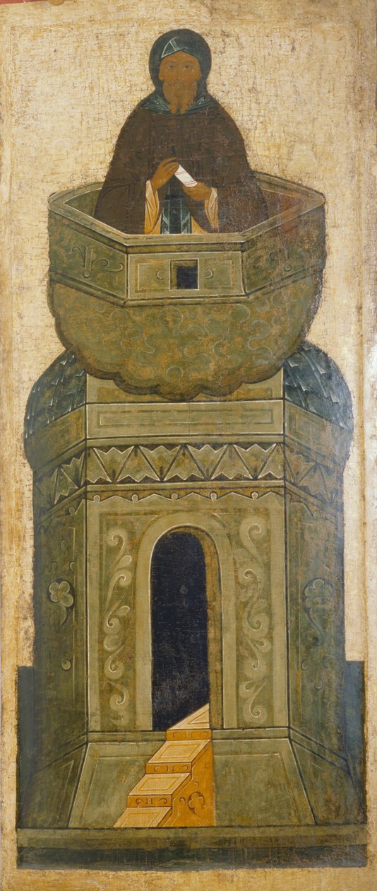 San Daniel Estilita. De la gama Deesis, siglo XVI de Anonymous Russian icon painter