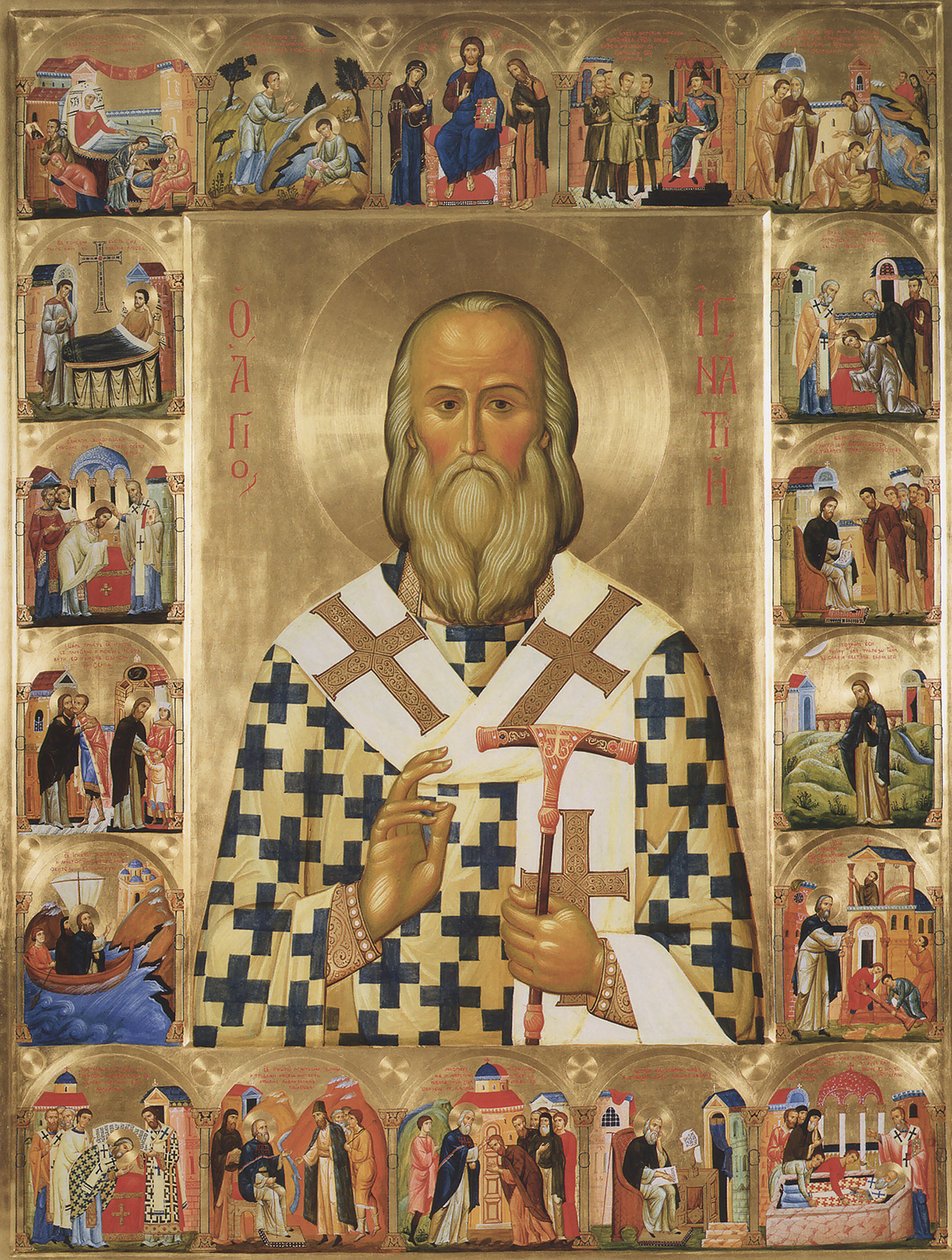 San Ignacio Brianchaninov con escenas de su vida, siglo XX de Anonymous Russian icon painter