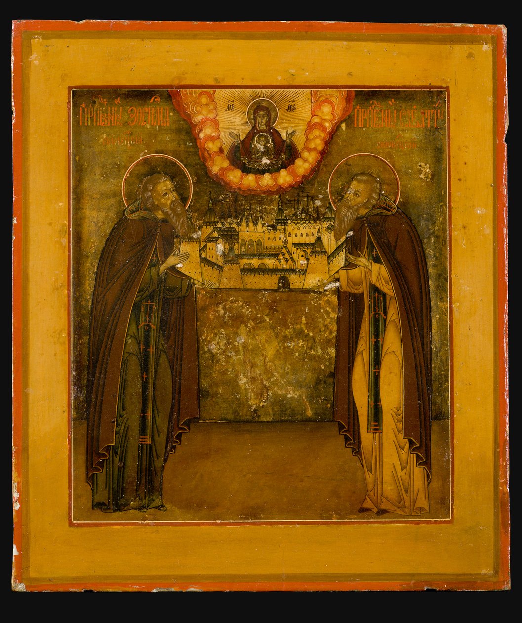 Santos Zosima y Savvatiy de Solovki, finales del siglo XVIII de Anonymous Russian icon painter