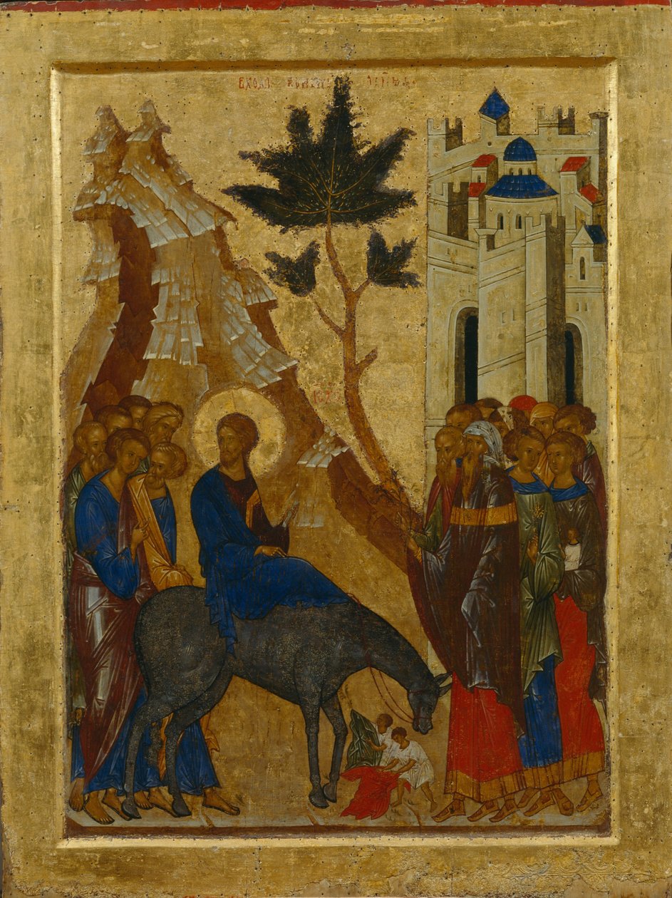 La entrada de Cristo en Jerusalén de Anonymous Russian icon painter