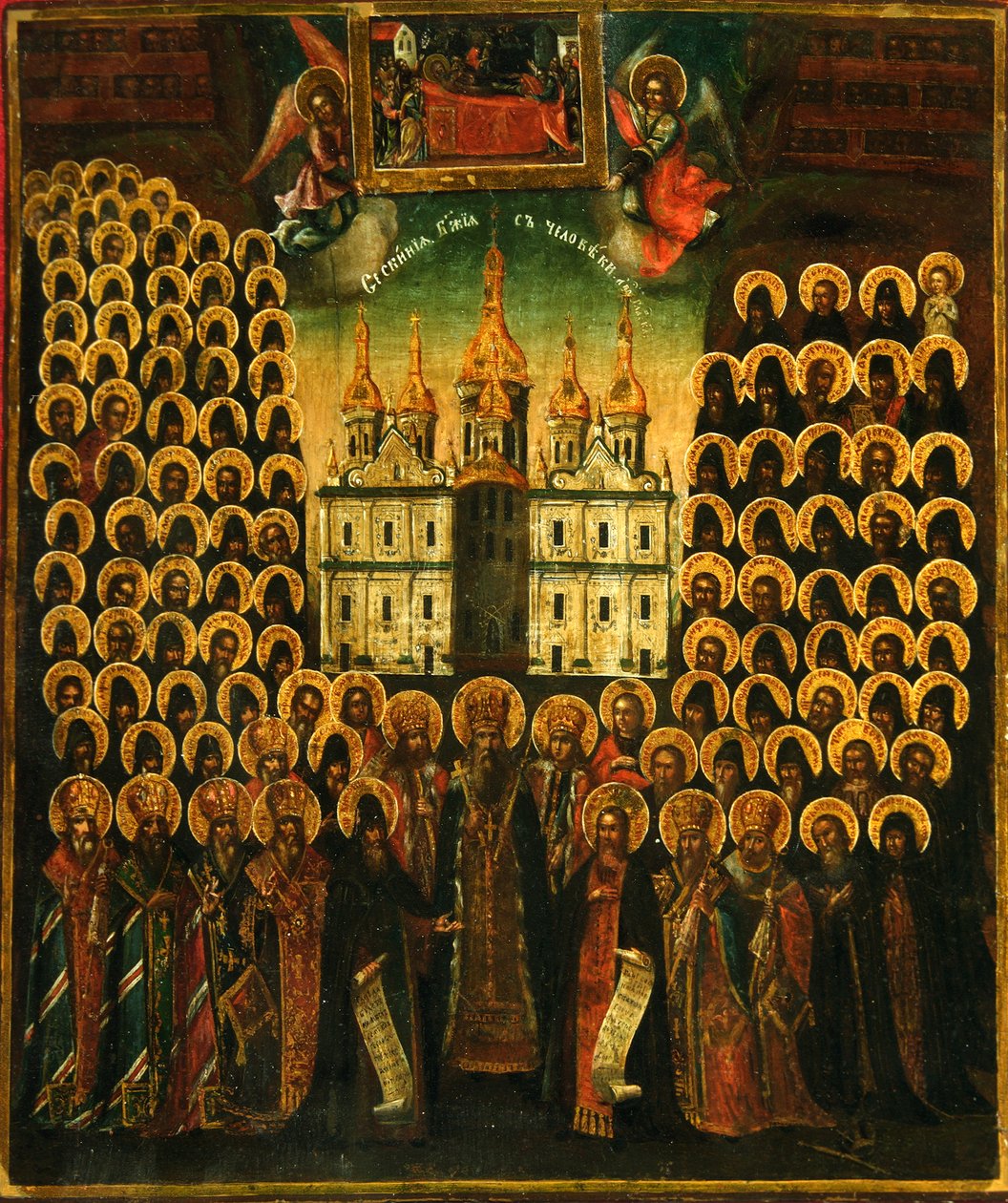 La Sinaxis de los Santos de las Cuevas de Kiev, segunda mitad del siglo XVIII de Anonymous Russian icon painter