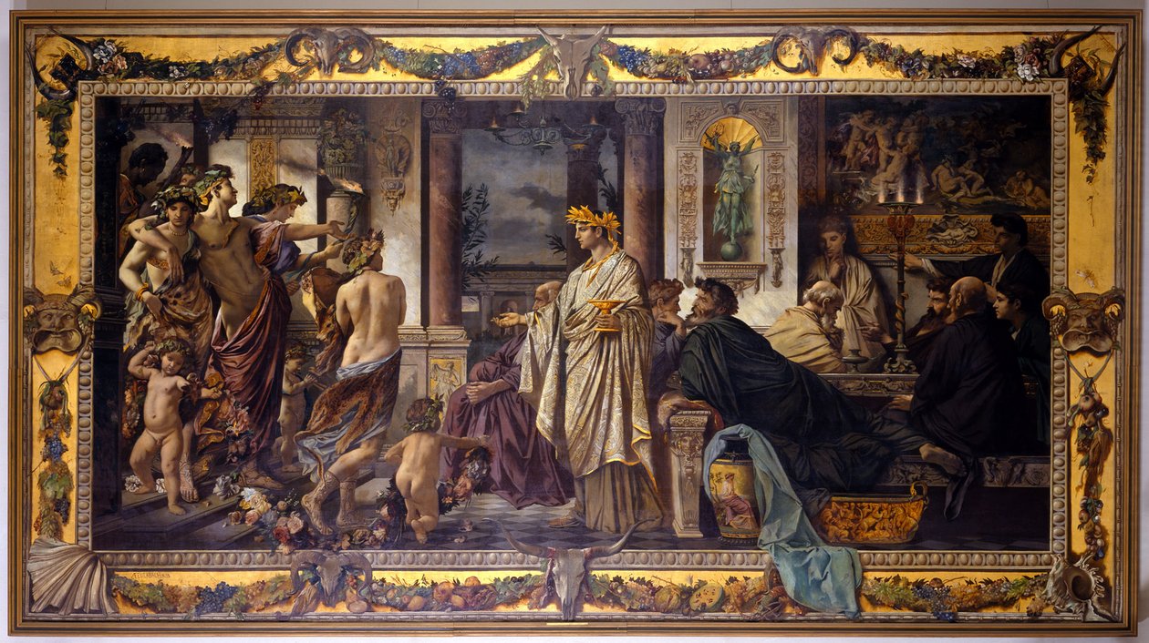El banquete (según Platón), segunda versión de Anselm Feuerbach