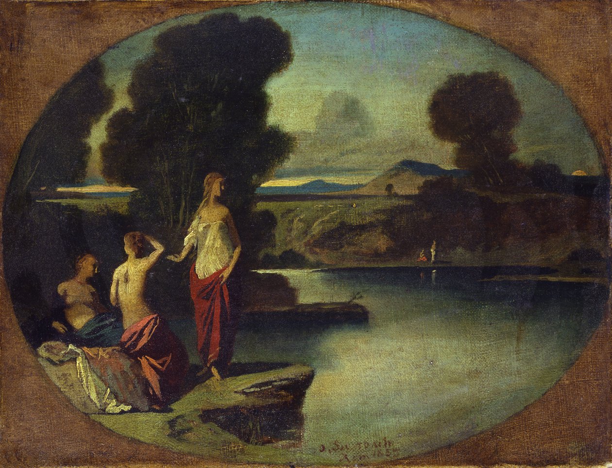 Tres muchachas junto al agua de Anselm Feuerbach