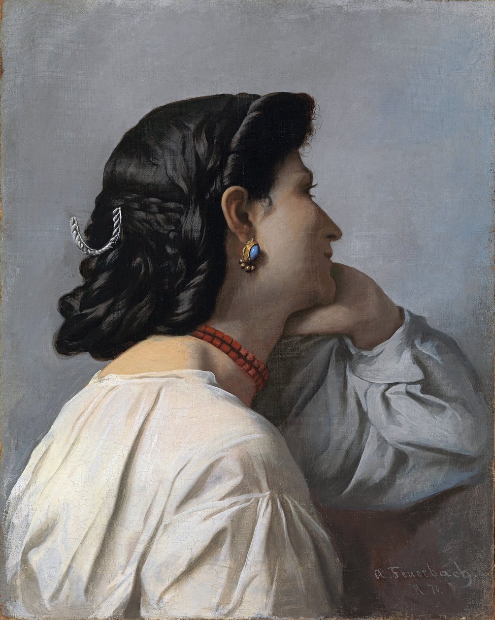 "Ifigenia" cabeza de mujer de Anselm Feuerbach