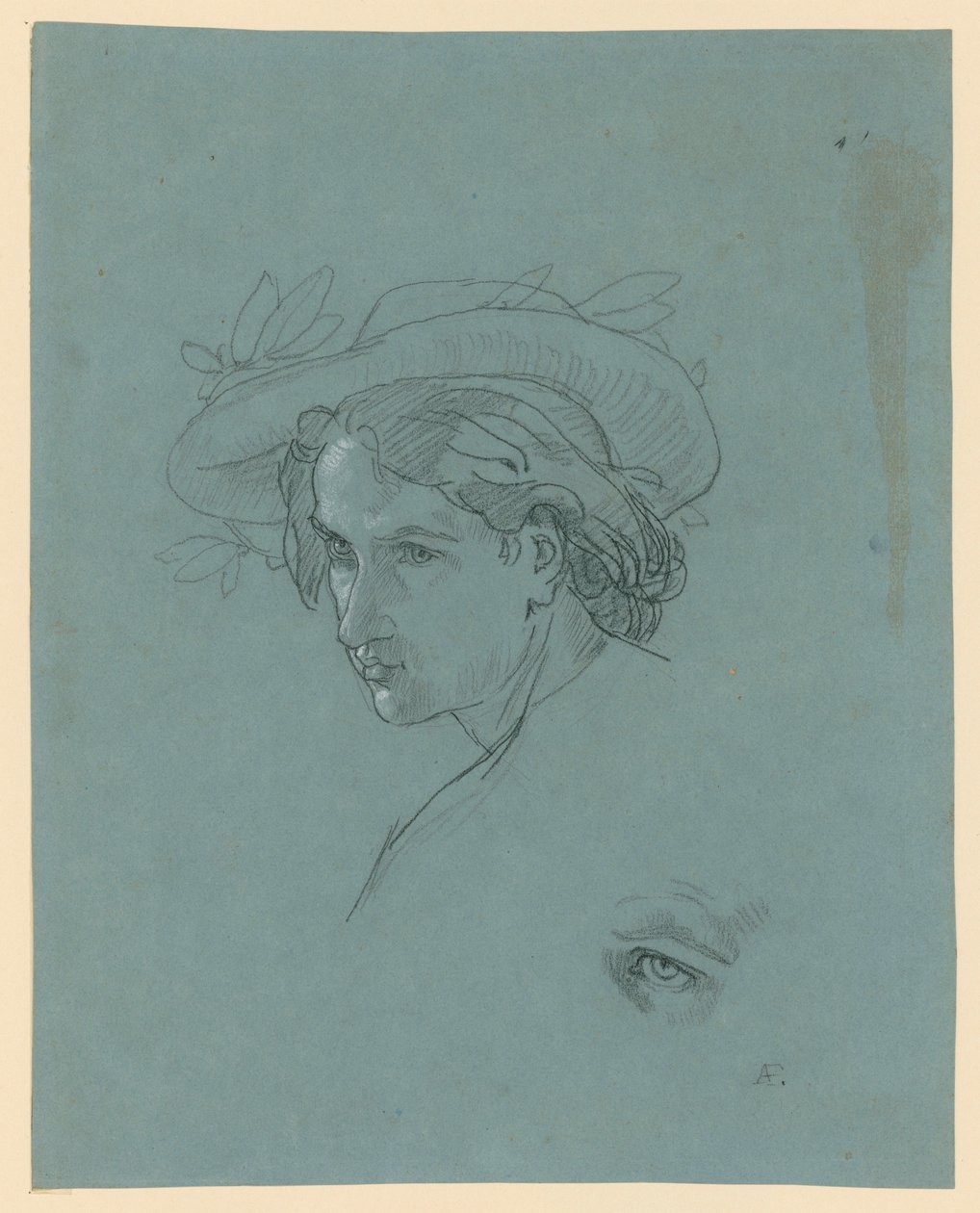Cabeza de joven con sombrero de Anselm Feuerbach