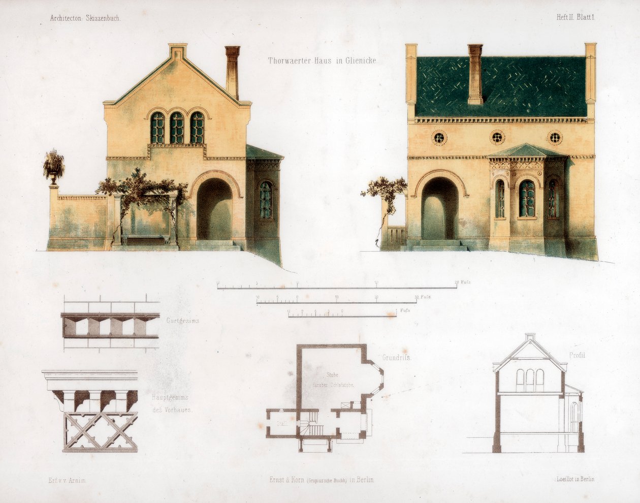 Diseño para una casa en Glienicke, Alemania de Anst von W Loeillot