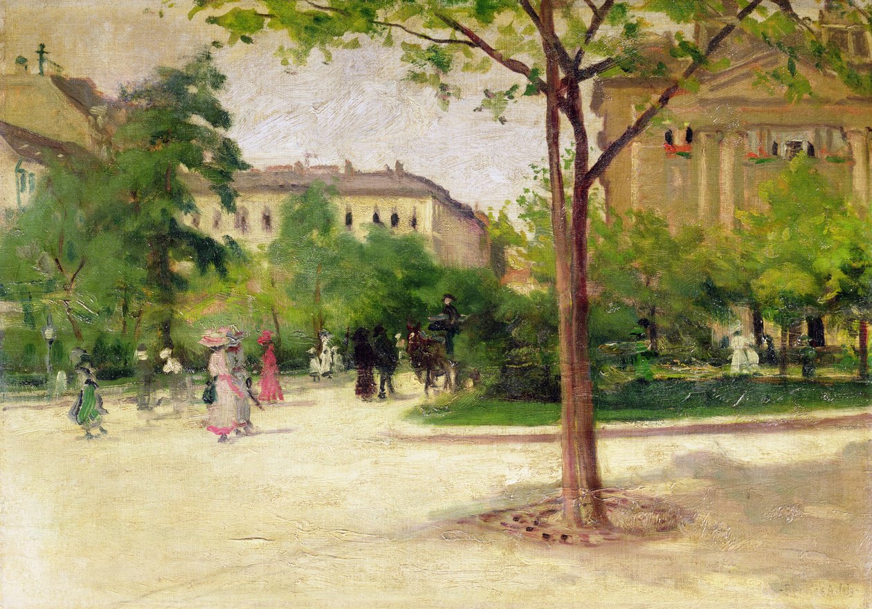 Escena de calle en Budapest, 1913 de Antal Berkes
