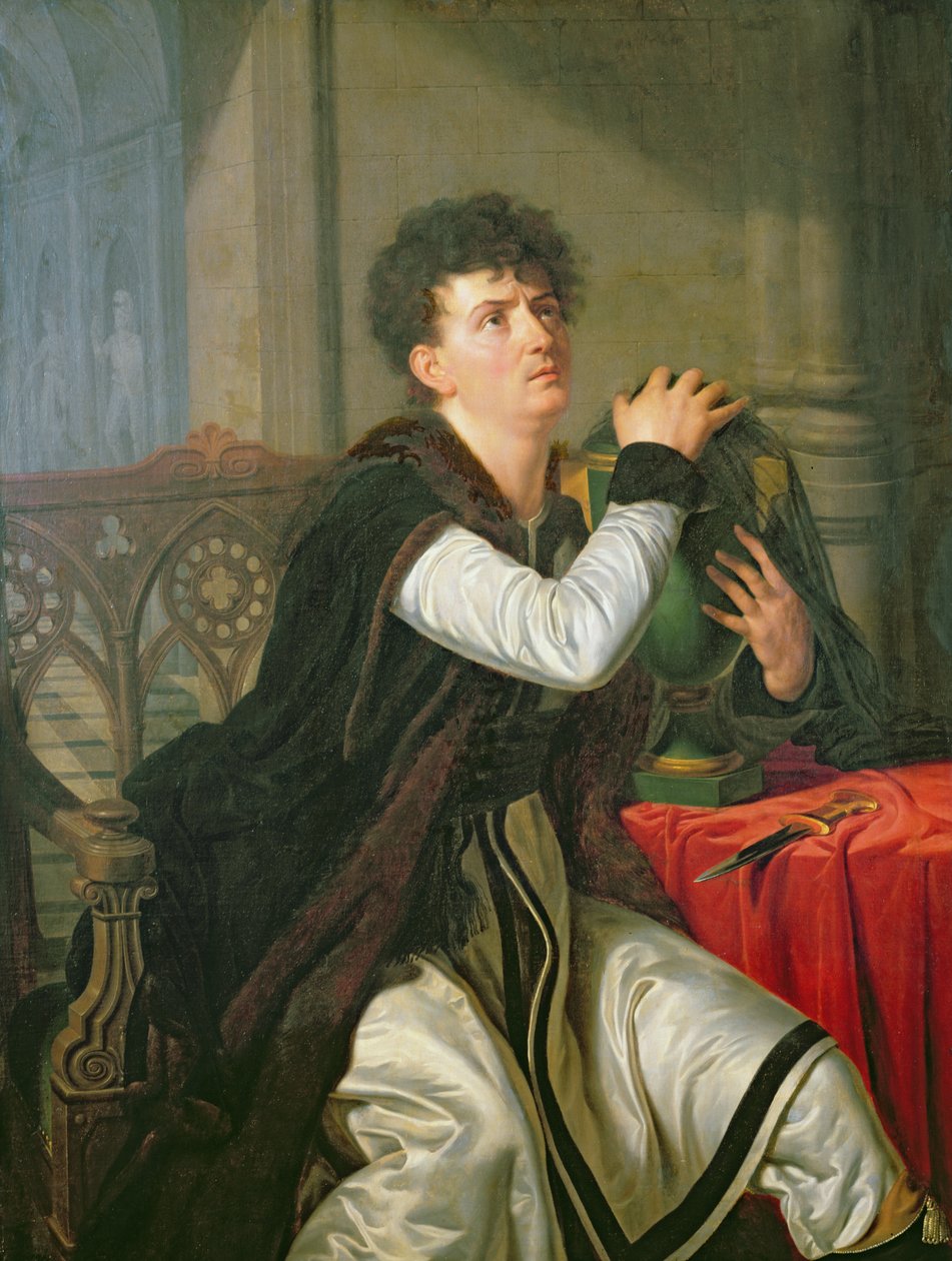 Retrato de François Joseph Talma como Hamlet de Anthelme Francois Lagrenee