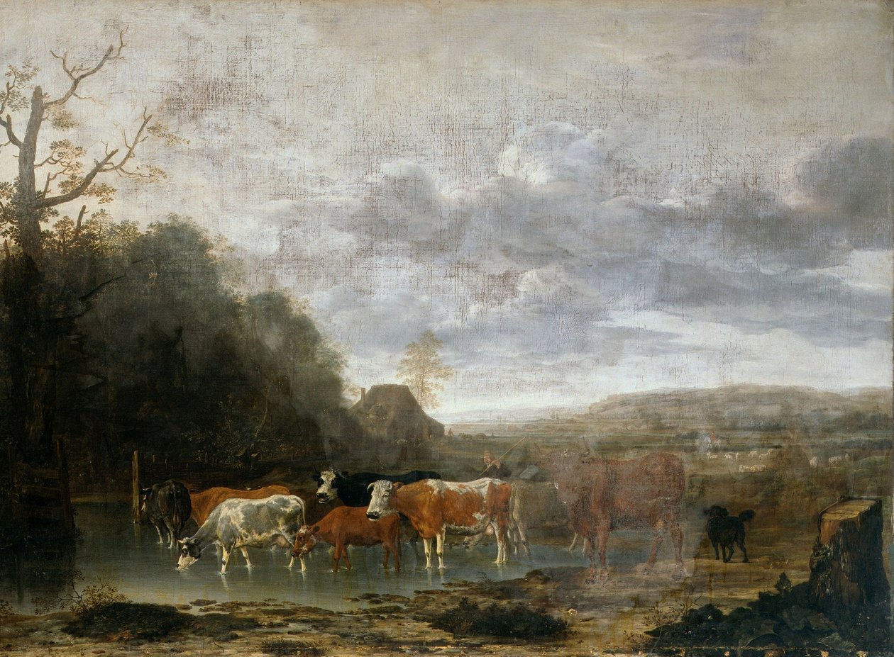 Paisaje con ganado de Anthonie Van Borssum