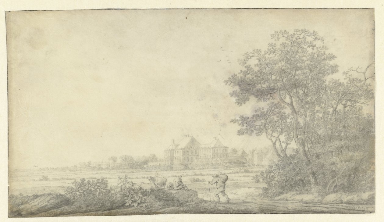 Vista de Huis ter Nieuburch, Rijswijk, visto desde el este de Anthonie Jansz. van der Croos
