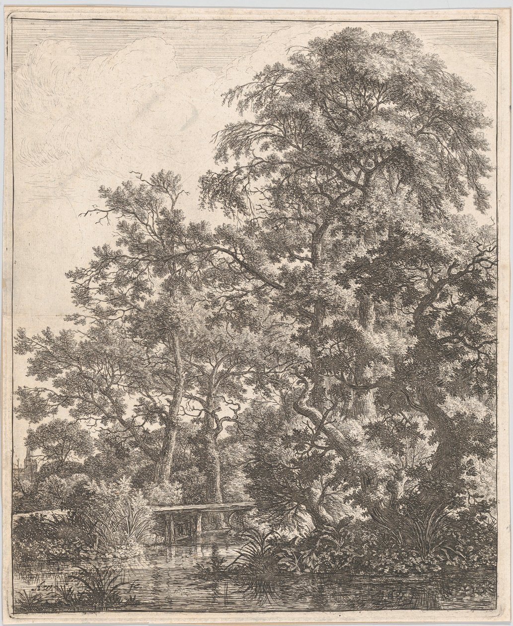 Un pequeño puente sobre un arroyo, siglo XVII de Anthonie Waterloo