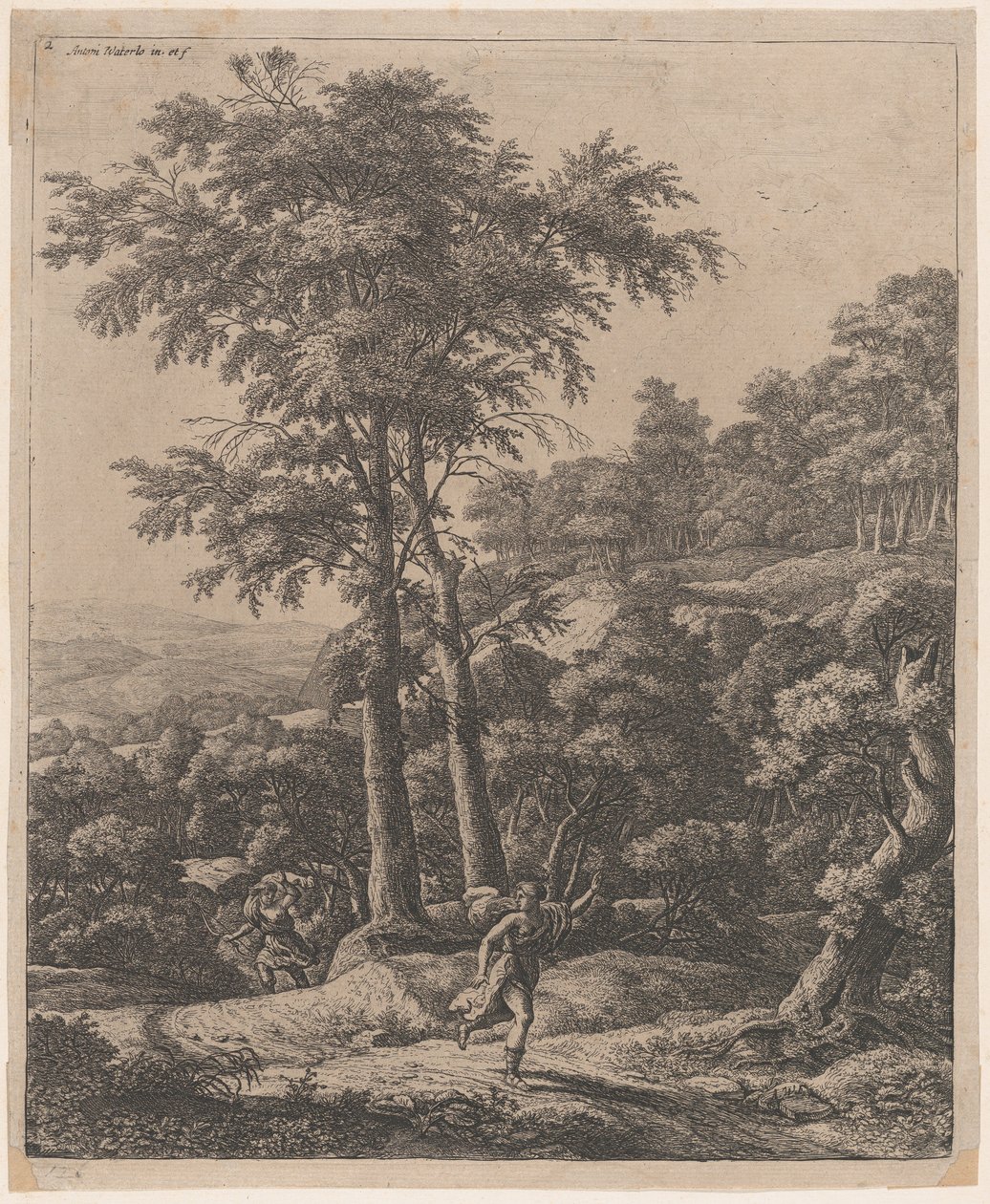 Apolo y Dafne, siglo XVII de Anthonie Waterloo