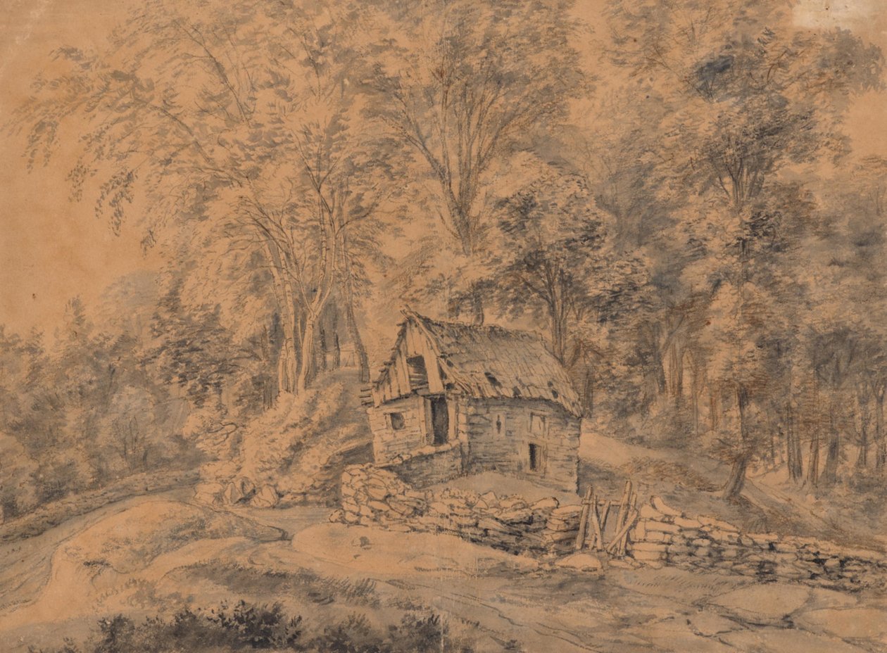 Una cabaña en el bosque de Anthonie Waterloo