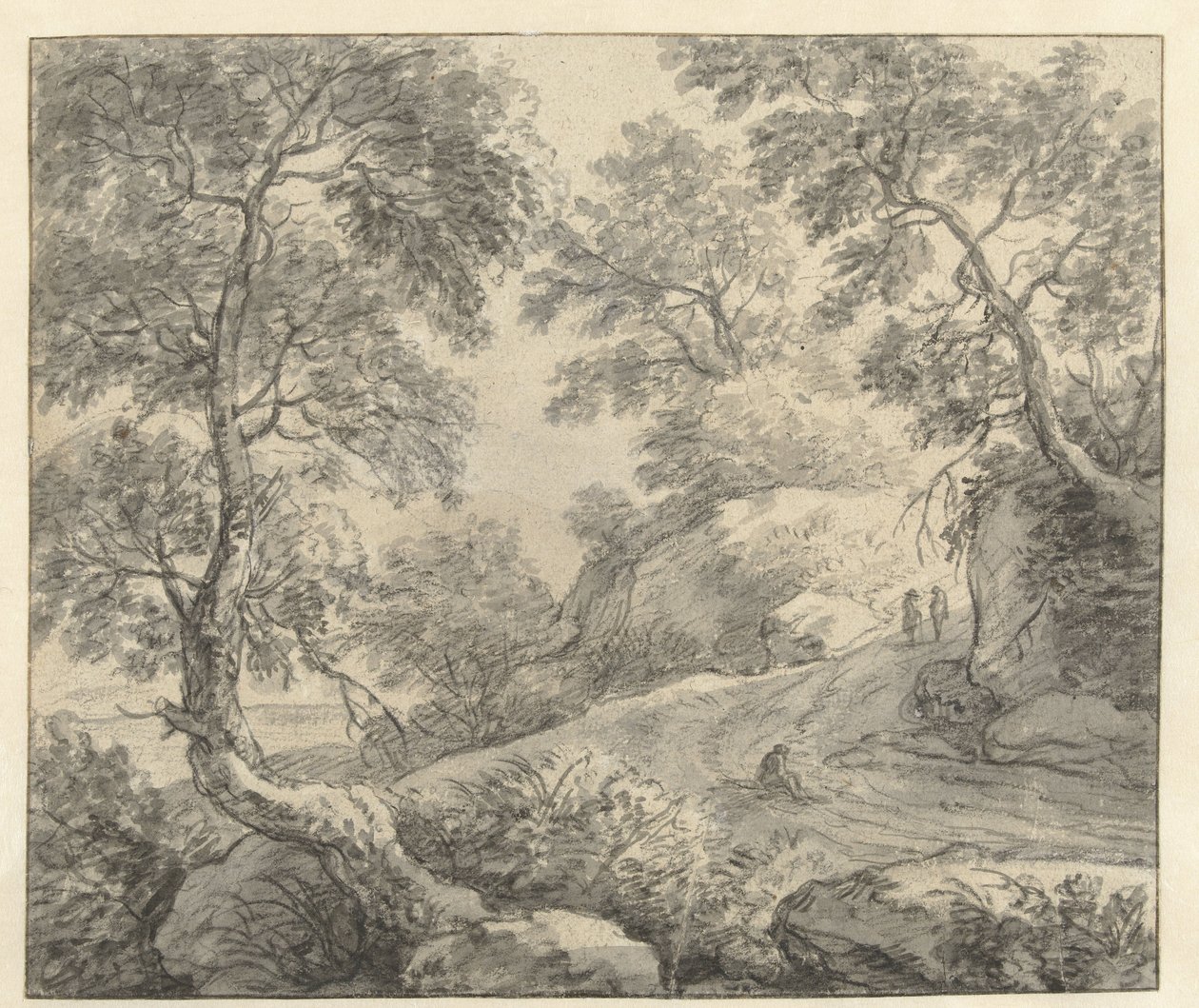 Paisaje montañoso con una carretera sinuosa de Anthonie Waterloo