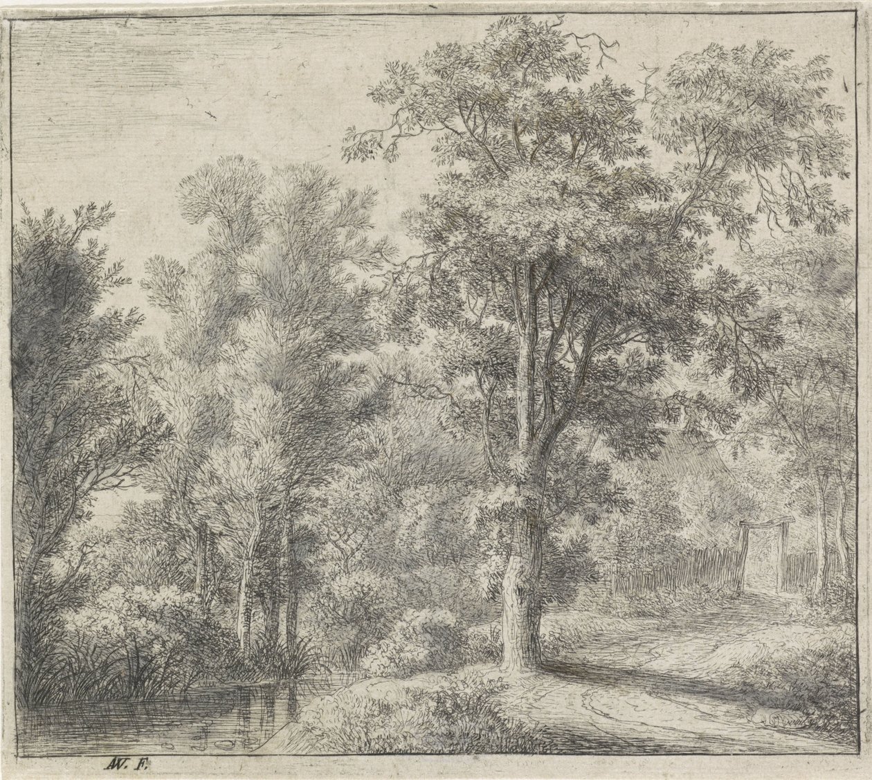 entrada al bosque Forest Views, serie A (título de la serie) de Anthonie Waterloo