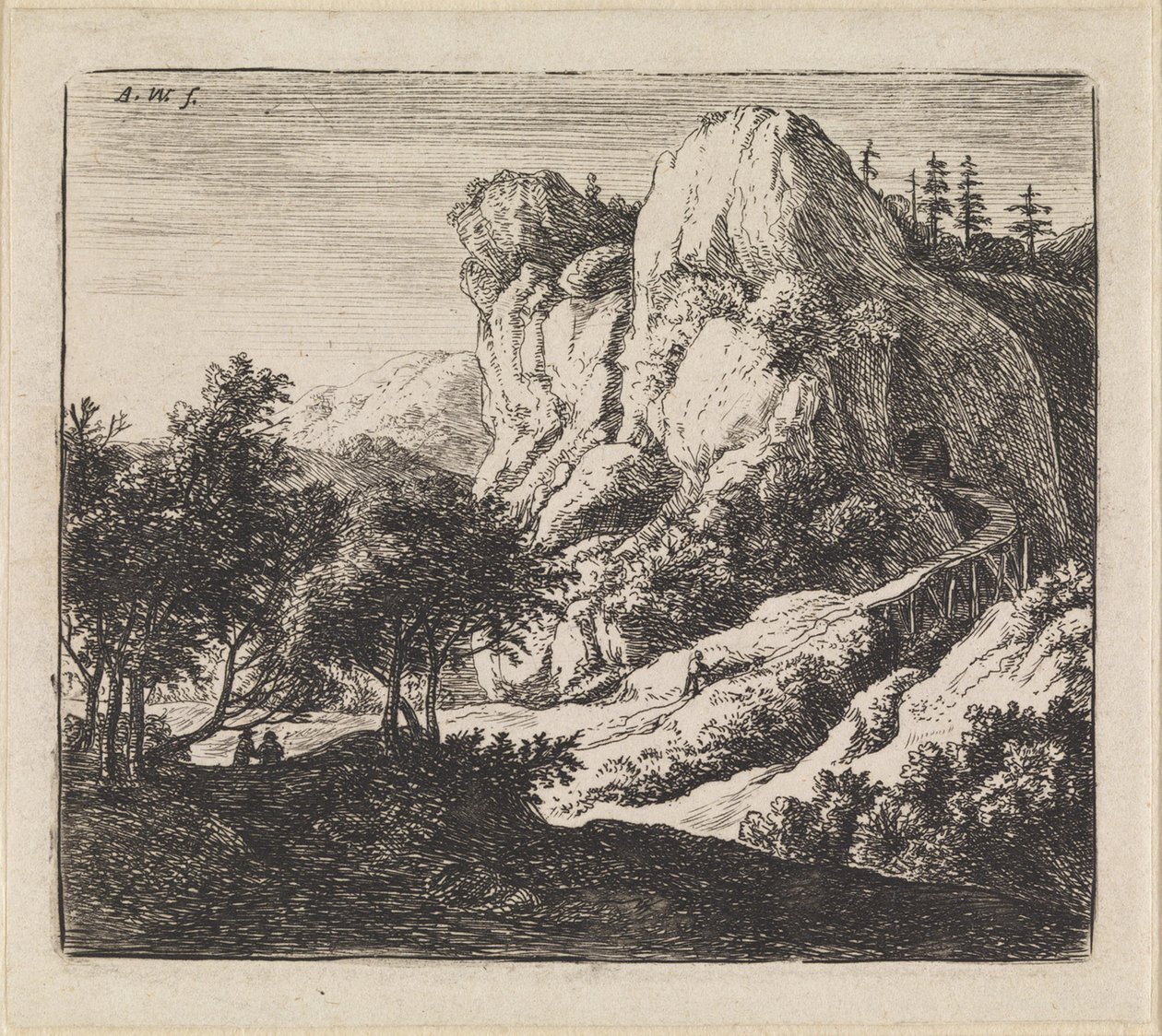 Paisaje con túnel de Anthonie Waterloo