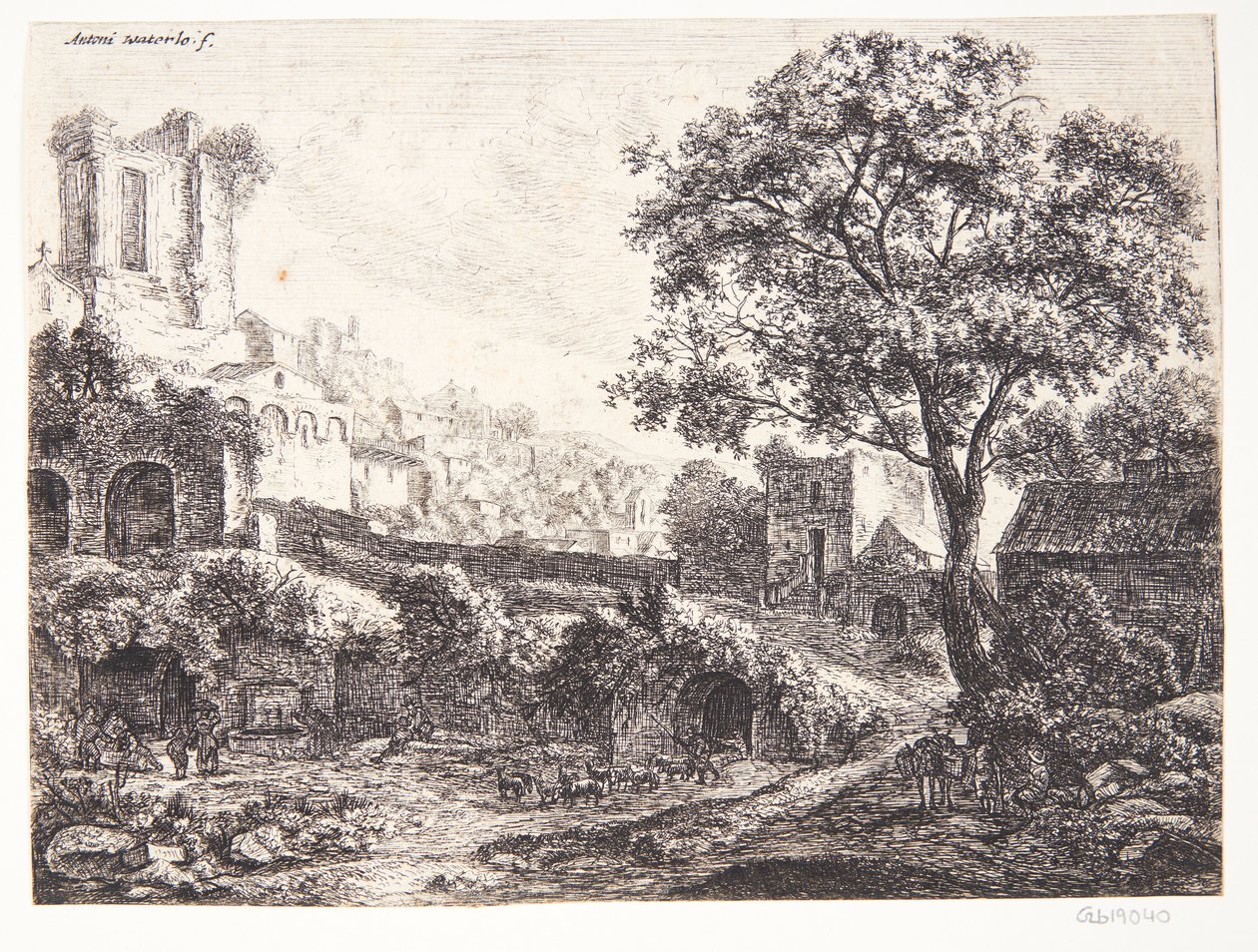 Ruinas en las afueras de una ciudad de Anthonie Waterloo