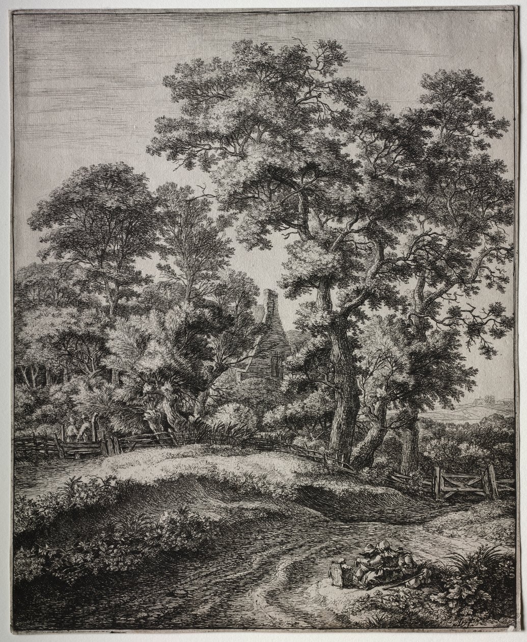 Six Large Upright Landscapes: A Mother and Three Children at Rest de Anthonie Waterloo