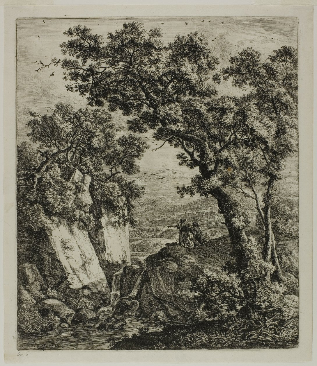 Tobías y el ángel, de Seis temas paisajísticos del Antiguo Testamento de Anthonie Waterloo