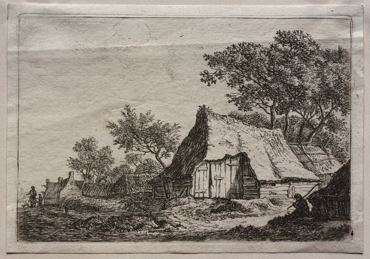Doce paisajes: Placa I, El pequeño caserío de Anthonie Waterloo