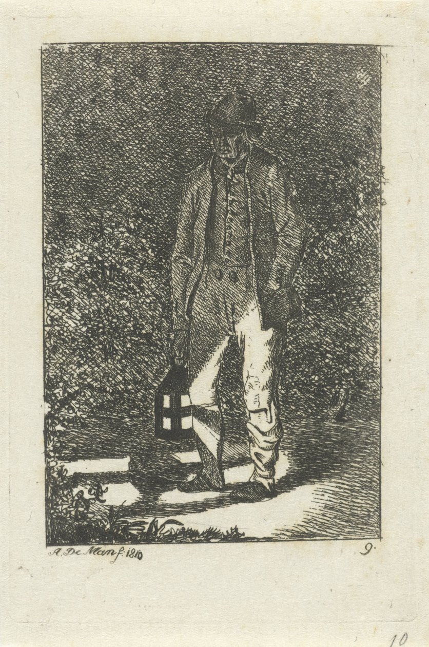 hombre con una linterna de Anthonie Willem Hendrik Nolthenius de Man
