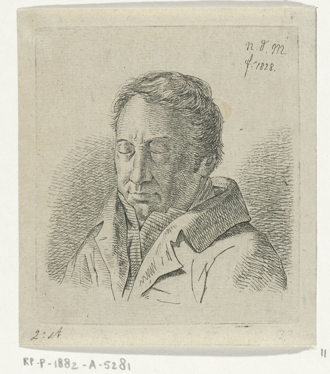 hombre con los ojos cerrados de Anthonie Willem Hendrik Nolthenius de Man
