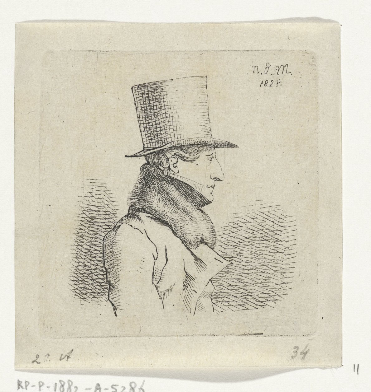 hombre con sombrero de copa de Anthonie Willem Hendrik Nolthenius de Man
