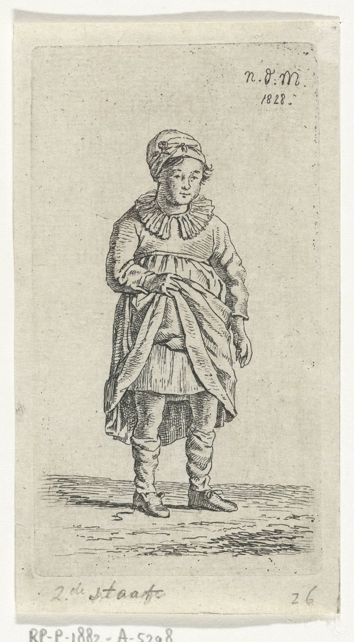 Chica levantando su falda de Anthonie Willem Hendrik Nolthenius de Man
