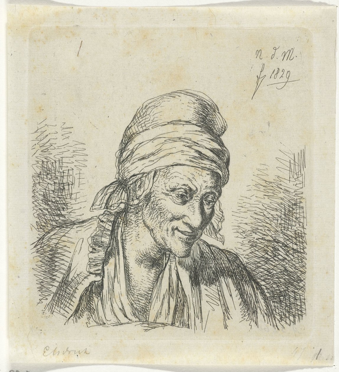 Anciana a la derecha de Anthonie Willem Hendrik Nolthenius de Man