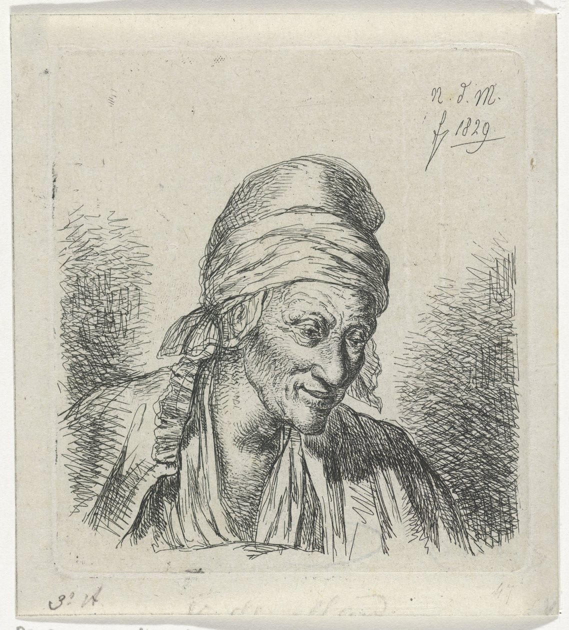 Anciana a la derecha de Anthonie Willem Hendrik Nolthenius de Man